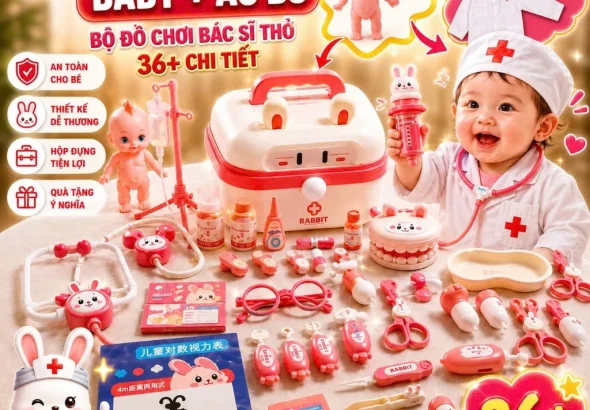 Bộ đồ chơi bác sĩ hình thỏ cho bé
