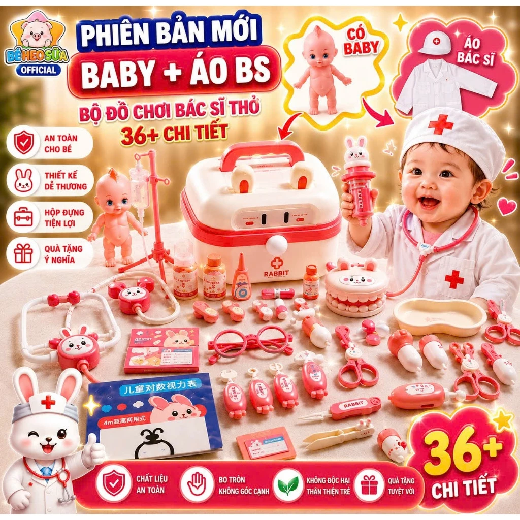 Bộ đồ chơi bác sĩ hình thỏ cho bé