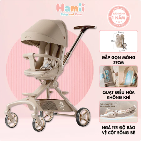 Xe đẩy gấp gọn cho bé Vinng Q11 cao cấp đảo chiều 3 tư thế nằm ngả ngồi